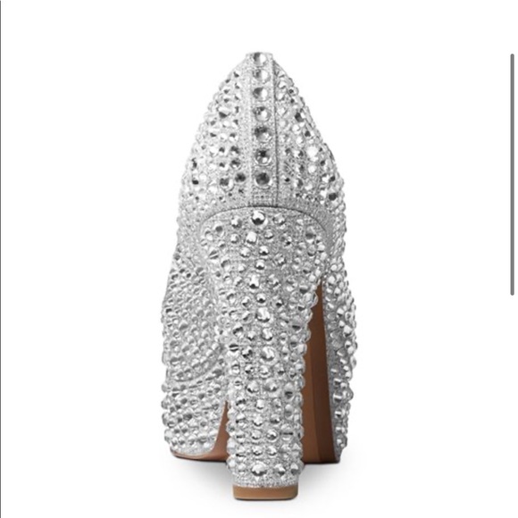 NWT Bridal MICHAEL Michael Kors Fallon Mary Jane Glitter Bedazzled Heels… - Picture 3 of 16